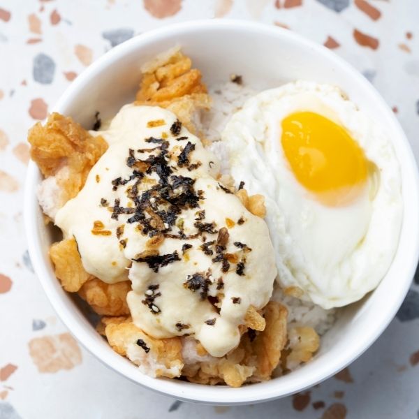 Chicken Katsu with Cheese Sauce Rice Bowl